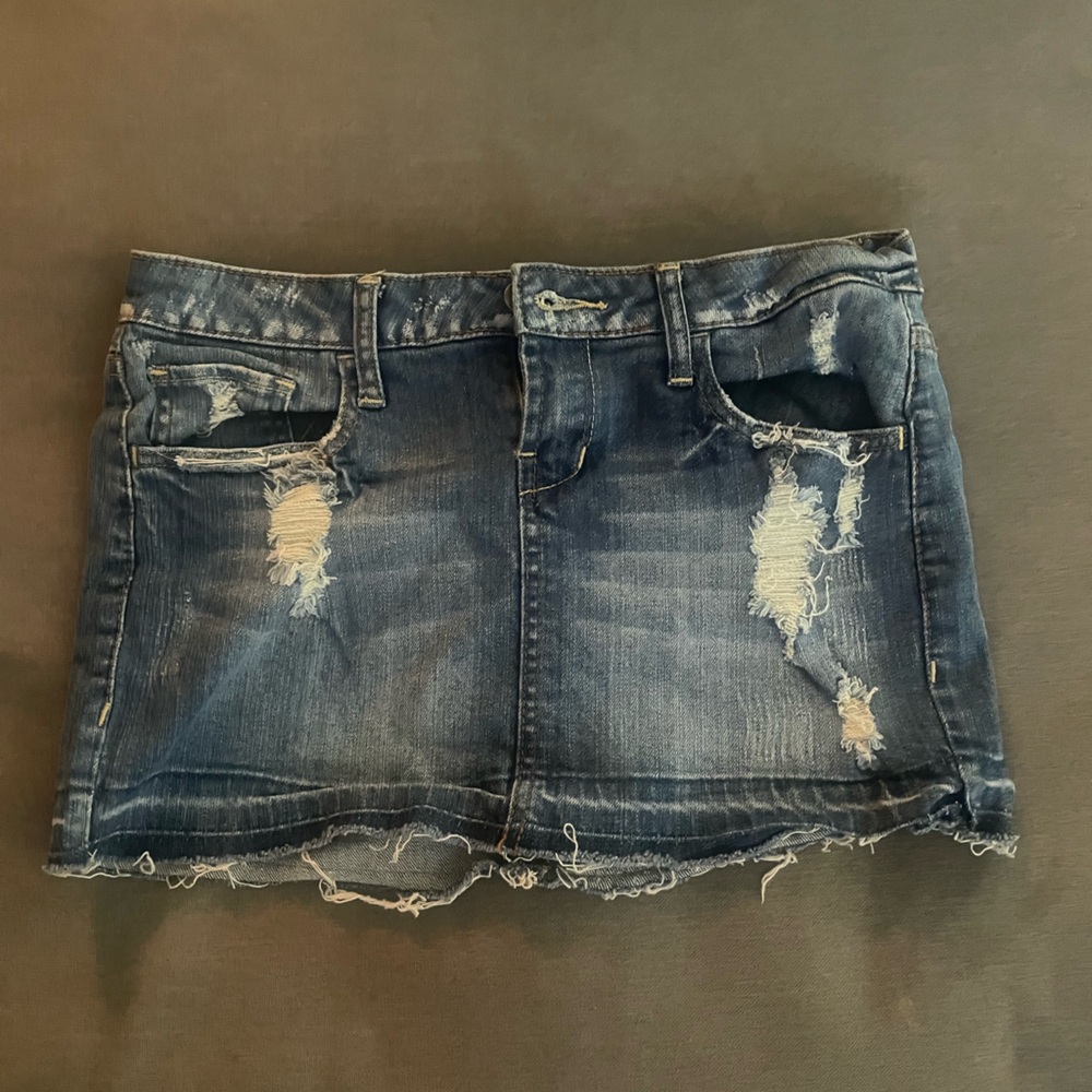 Distressed Denim Tube Top